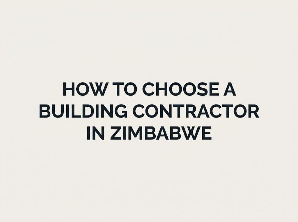 How to Choose a Building Contractor in Zimbabwe