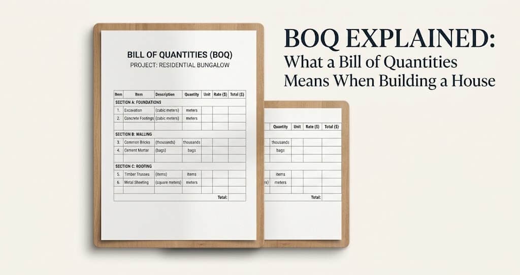 BOQ Explained: What a Bill of Quantities Means When Building a House